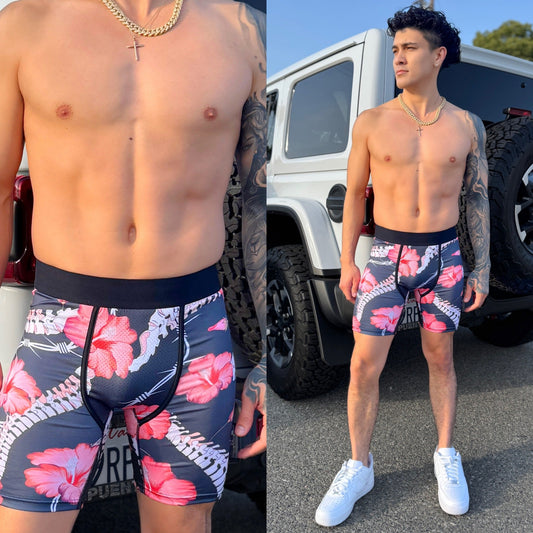 Blooms & Bones Boxers – Where Floral Meets Fatal in Streetwear Style 🌺💀