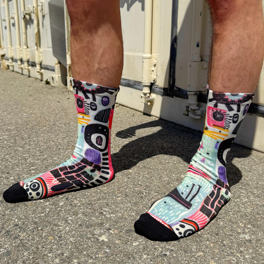Trippy Art Compression Crew Socks
