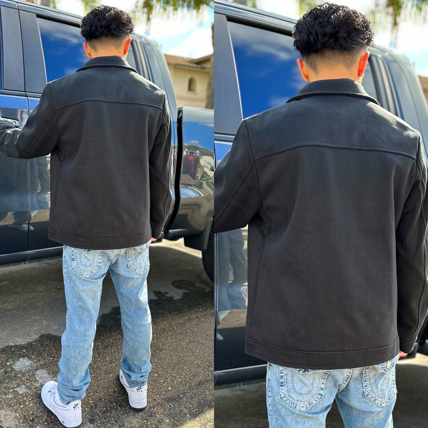 FINAL SALE Winter Wool Black Trucker Jacket