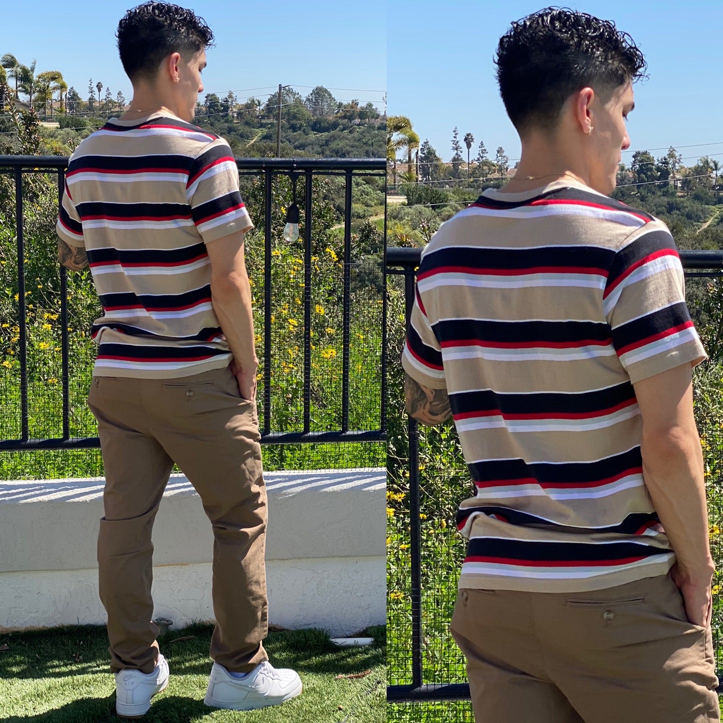 FINAL SALE Desert Dice 🎲 Stripped Crew Neck T-Shirt