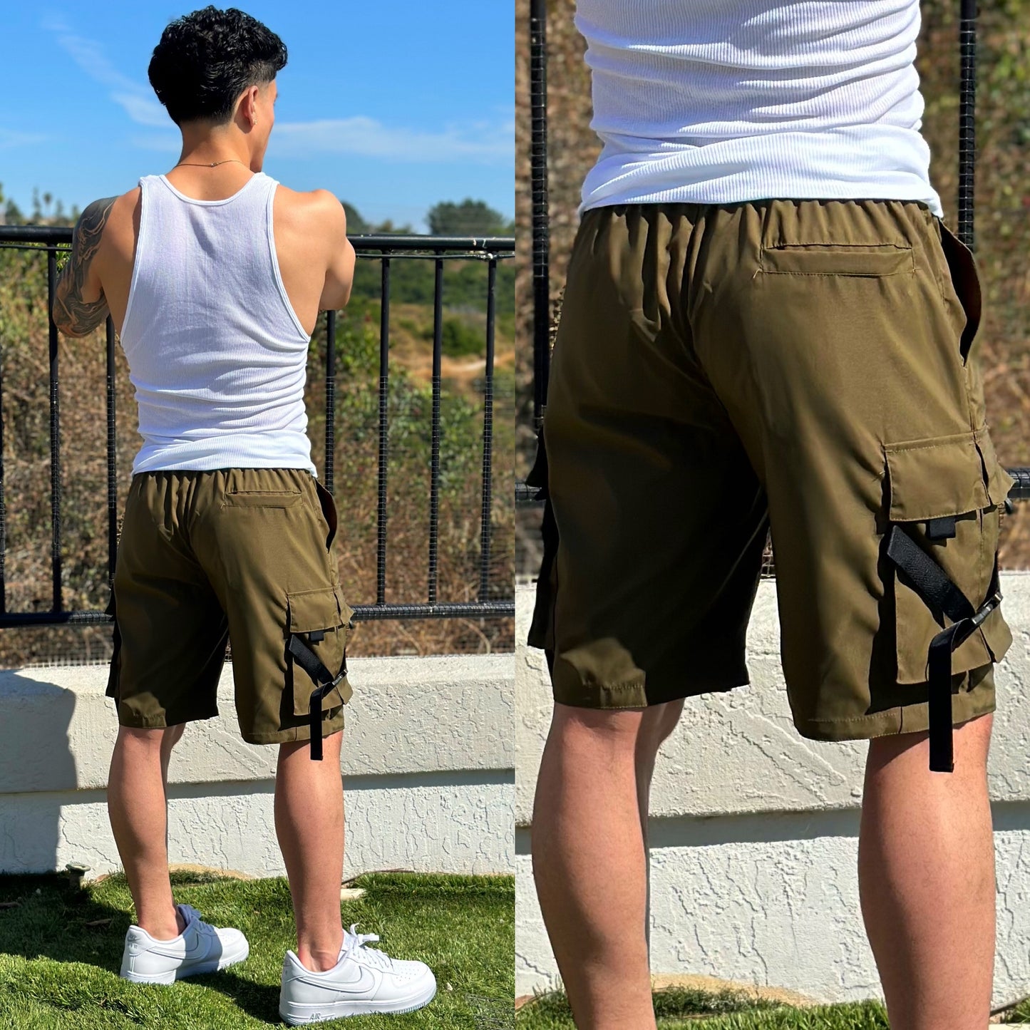 Cali Olive Green Cargo Shorts π« π