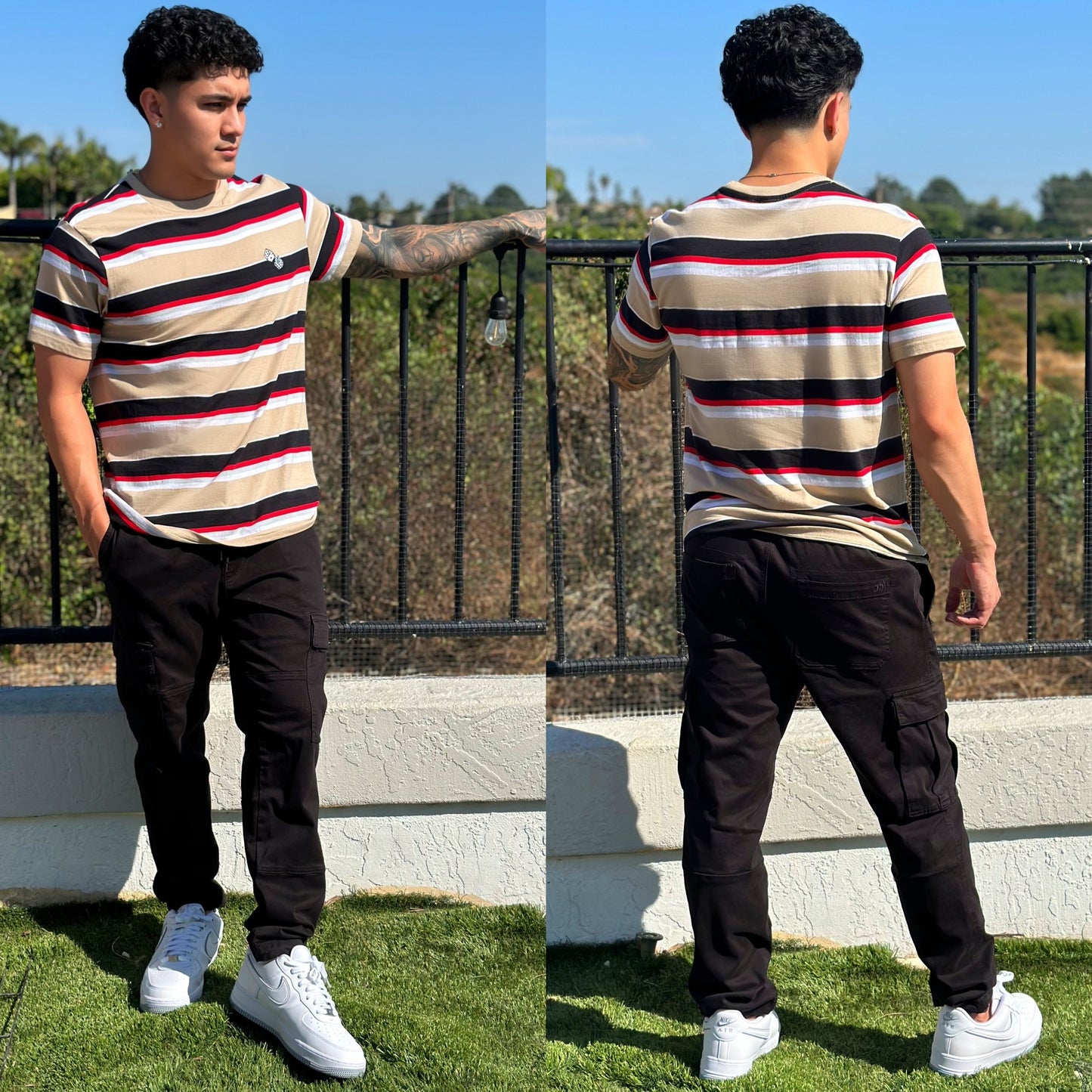 FINAL SALE Desert Dice 🎲 Stripped Crew Neck T-Shirt