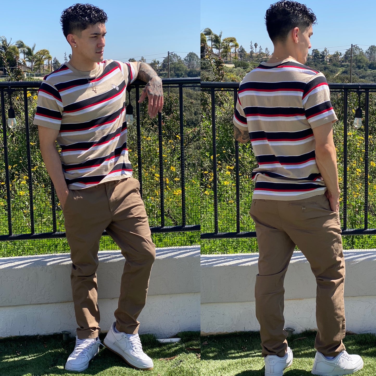 FINAL SALE Desert Dice 🎲 Stripped Crew Neck T-Shirt