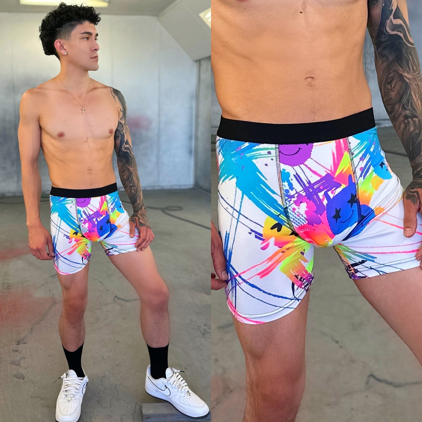 Splash Art Graffiti Boxer Briefs, Front Side