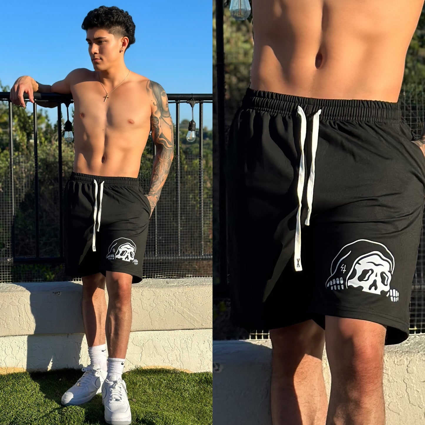 Black Grim Reaper Sweat Shorts π