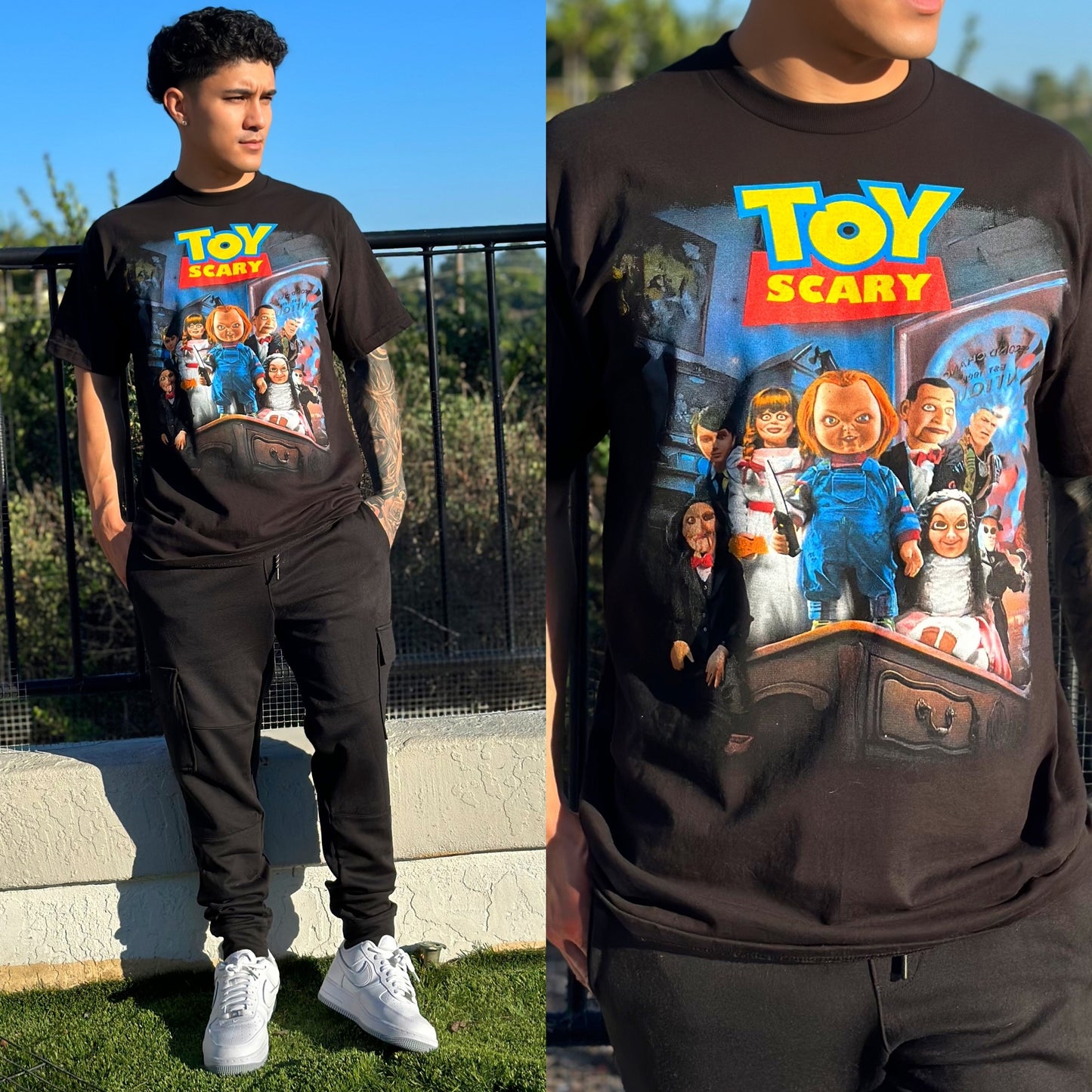 FINAL SALE Toy Scary Graphic Tee Black Crew Neck T-Shirt