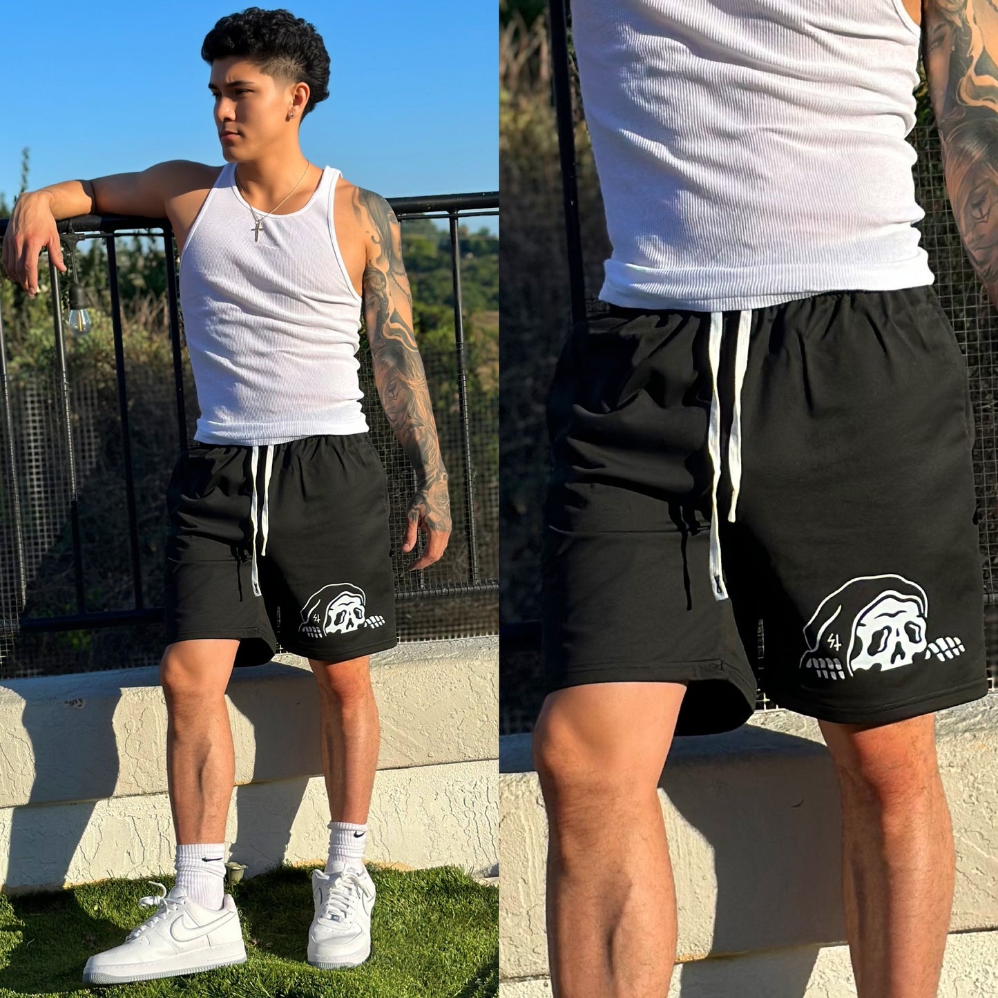 Black Grim Reaper Sweat Shorts π