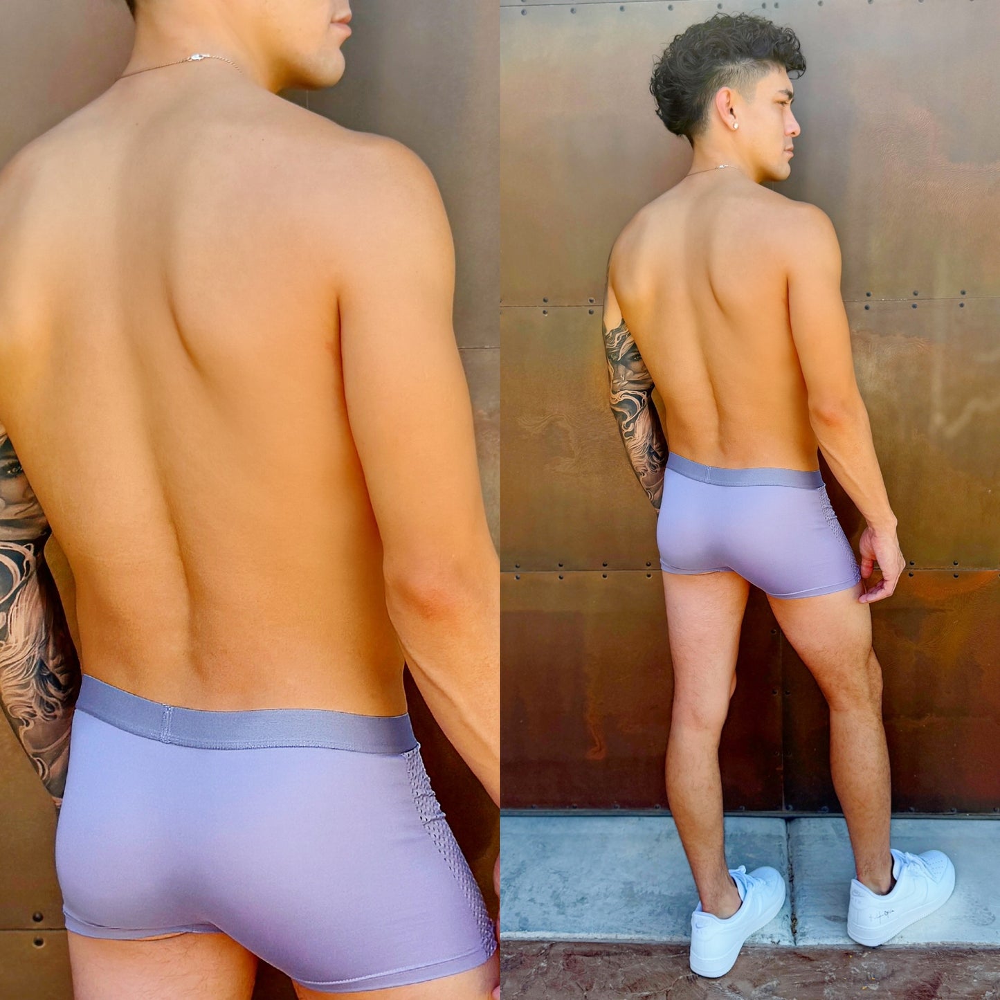 Smokey Lavender Mesh Boxer Briefs, back side