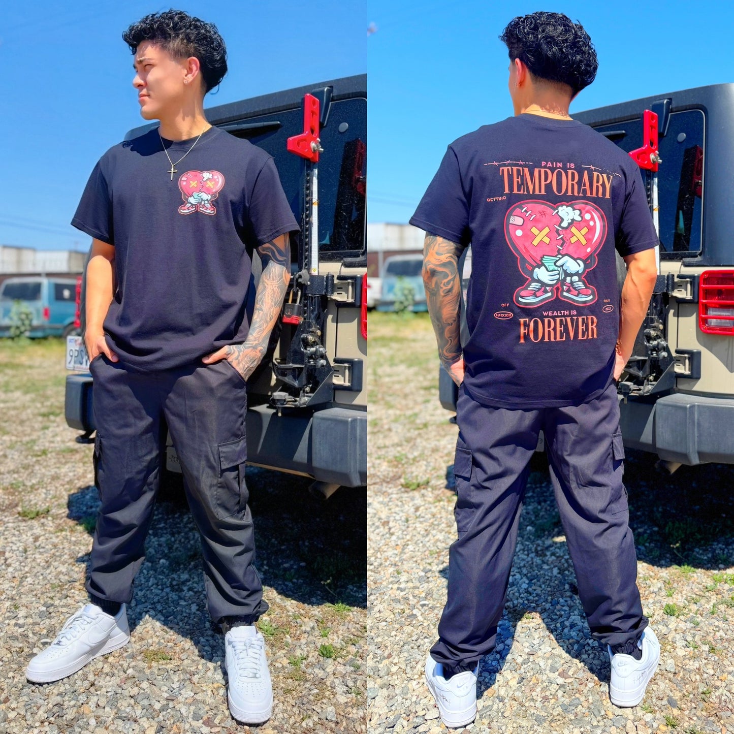 Black Heartbreaker Crew Neck T-Shirt, detail