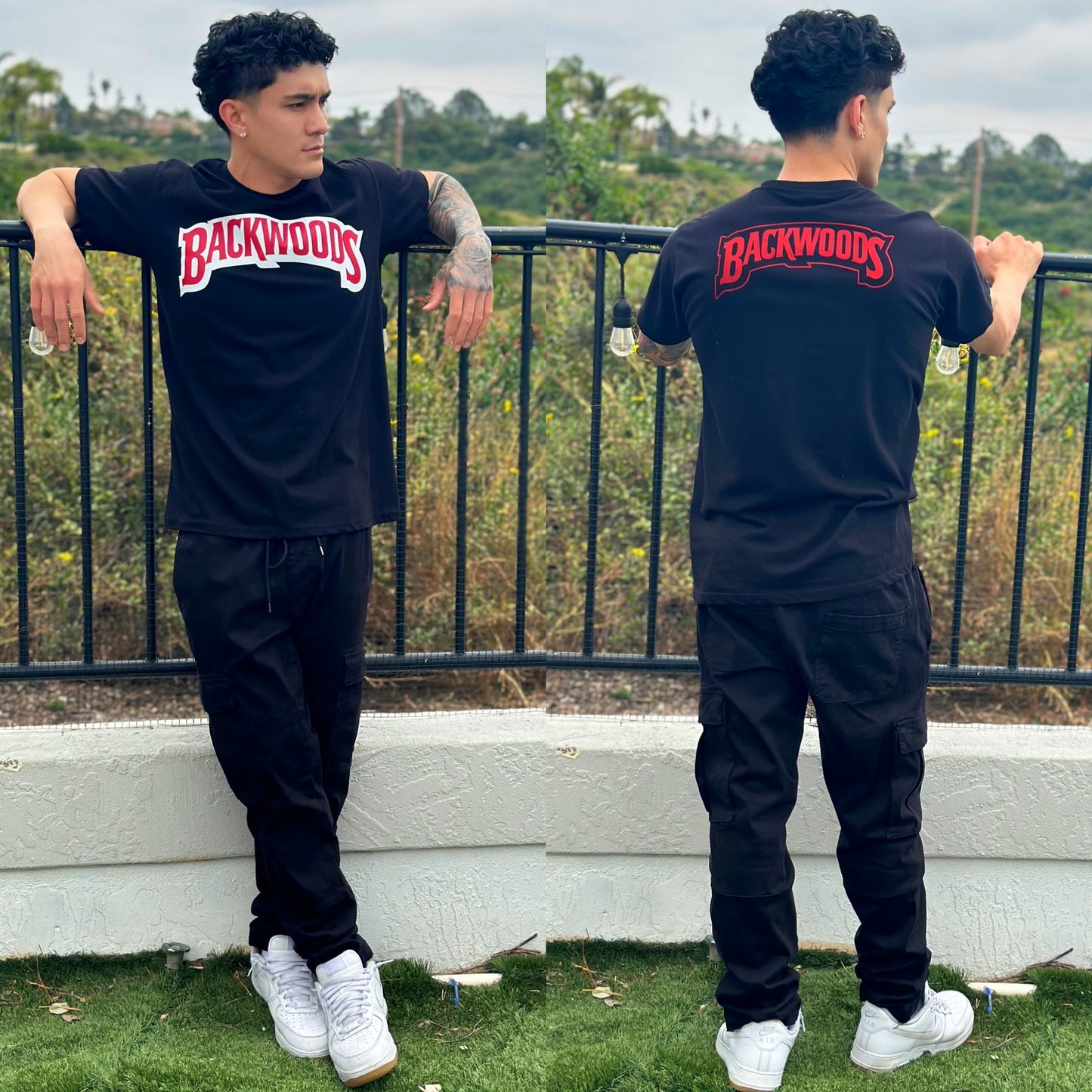FINAL SALE Black Backwoods Graphic Tee Crew Neck T-Shirt