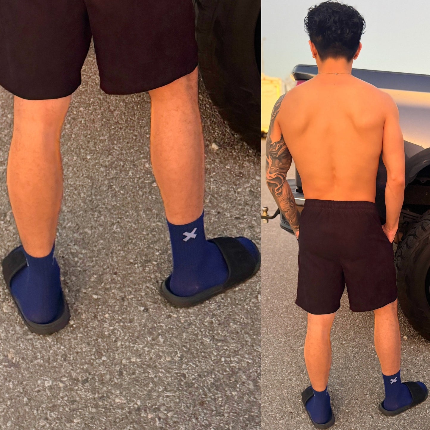 Urban X-Treme Dark Blue Crew Socks, back side