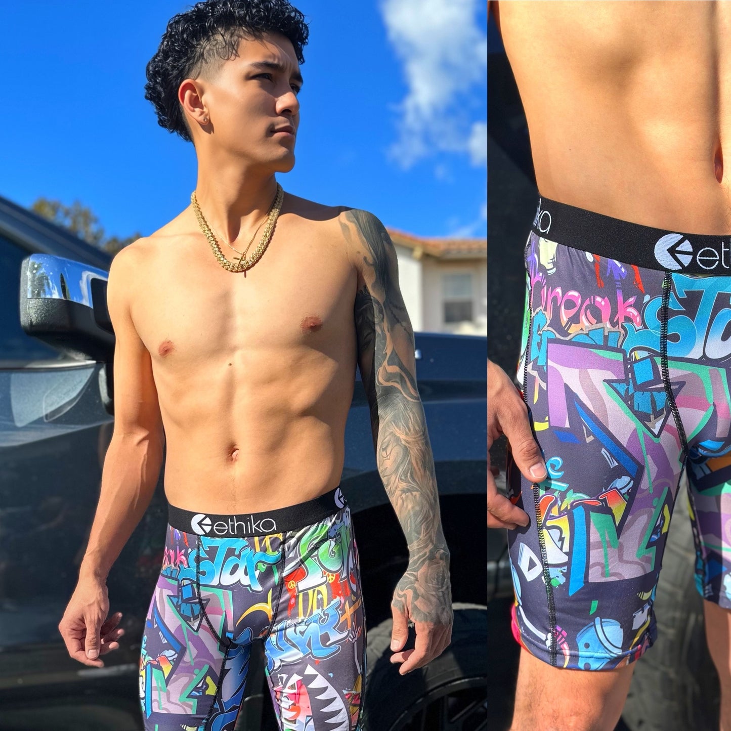 FINAL SALE Graffiti Art Athletic Boxers