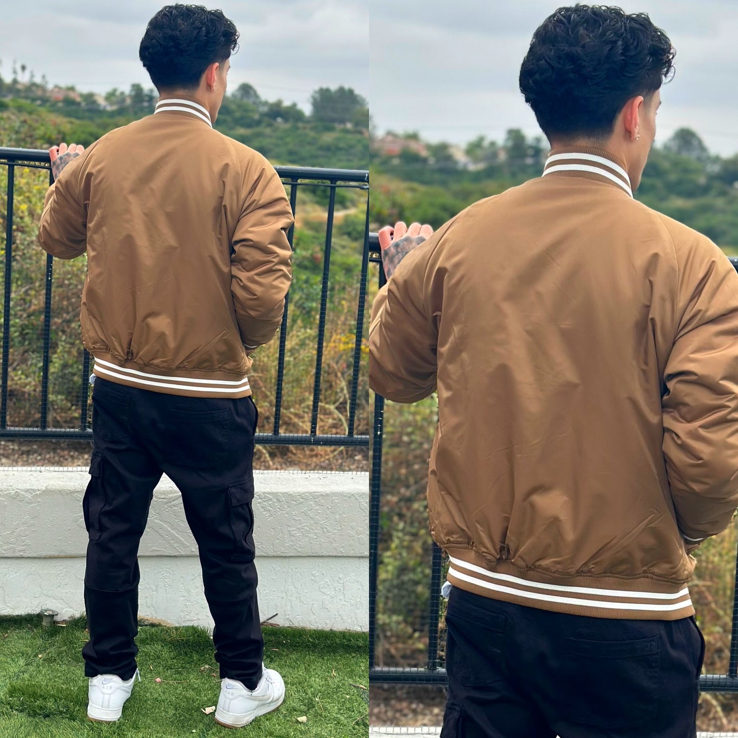 FINAL SALE Milk Chocolate Windbreaker Bomber Jacket