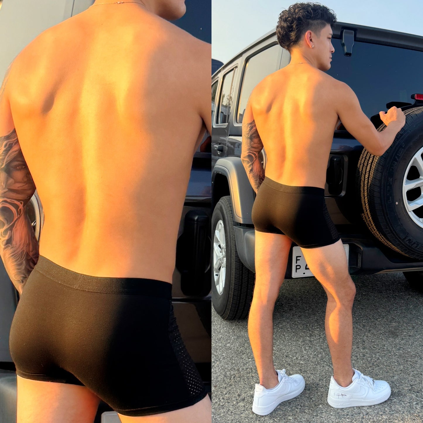 Black Mesh Boxer Briefs, back side