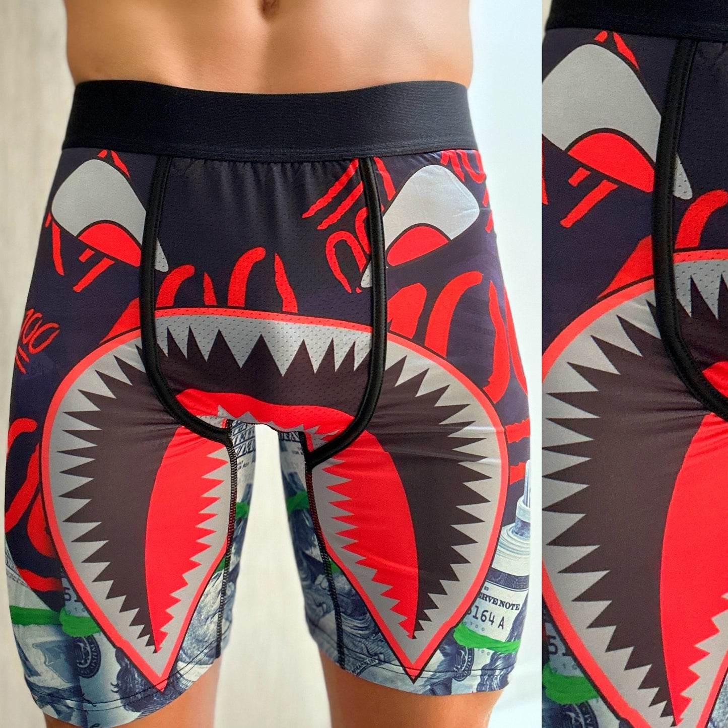 "Keep It 100" Dollar Bill Emoji Boxers, Front Side