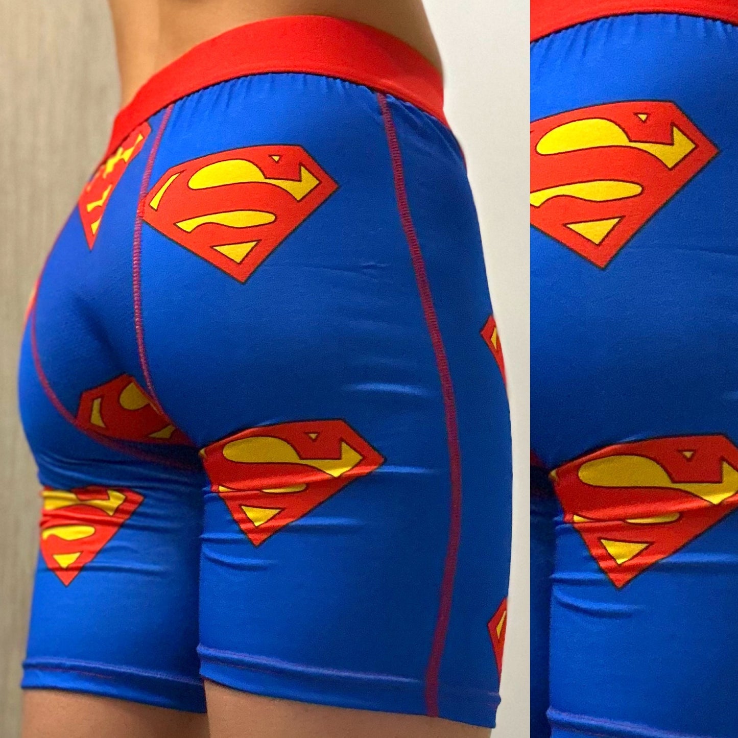 Red & Blue Superman Boxers, Back Side Color
