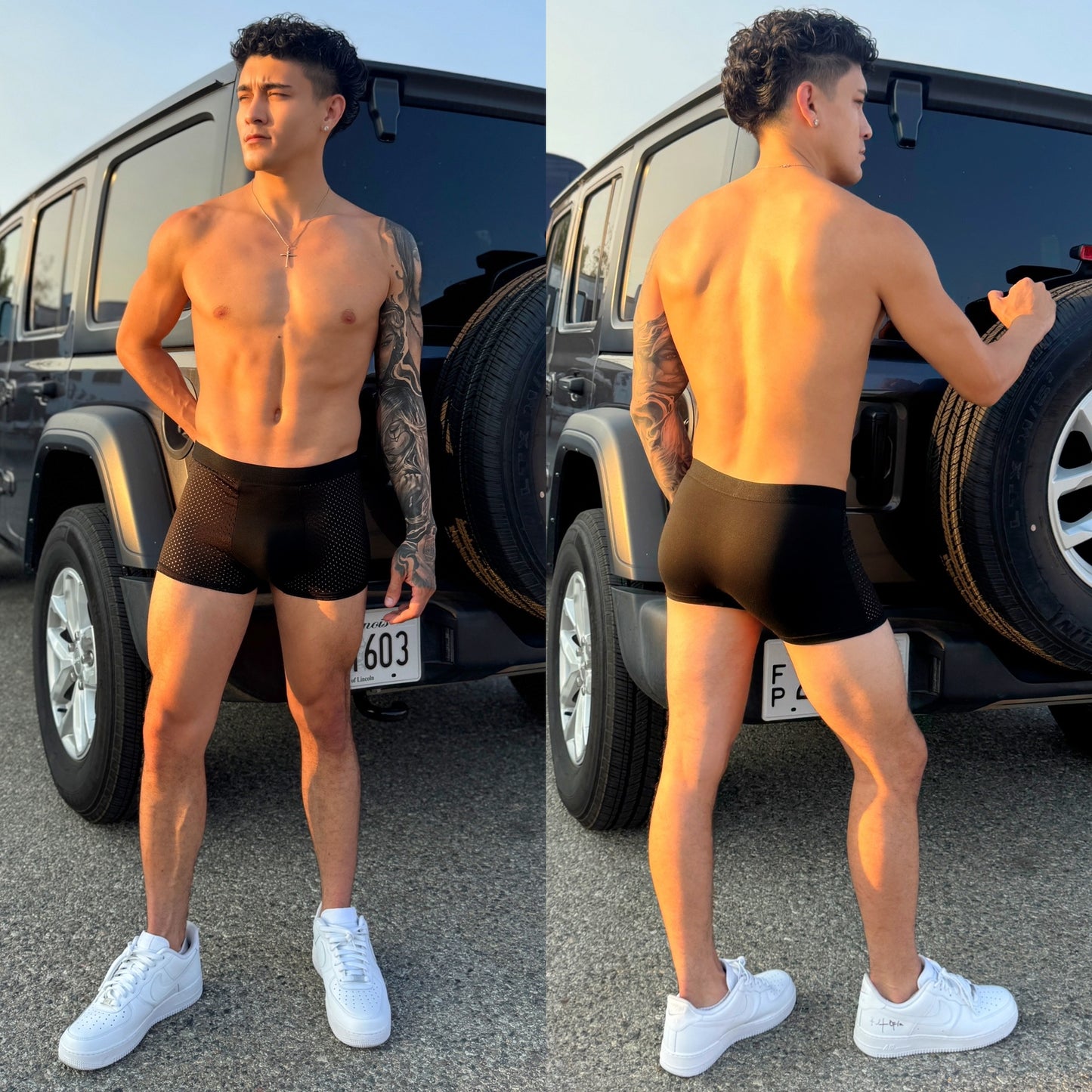 Black Mesh Boxer Briefs, color