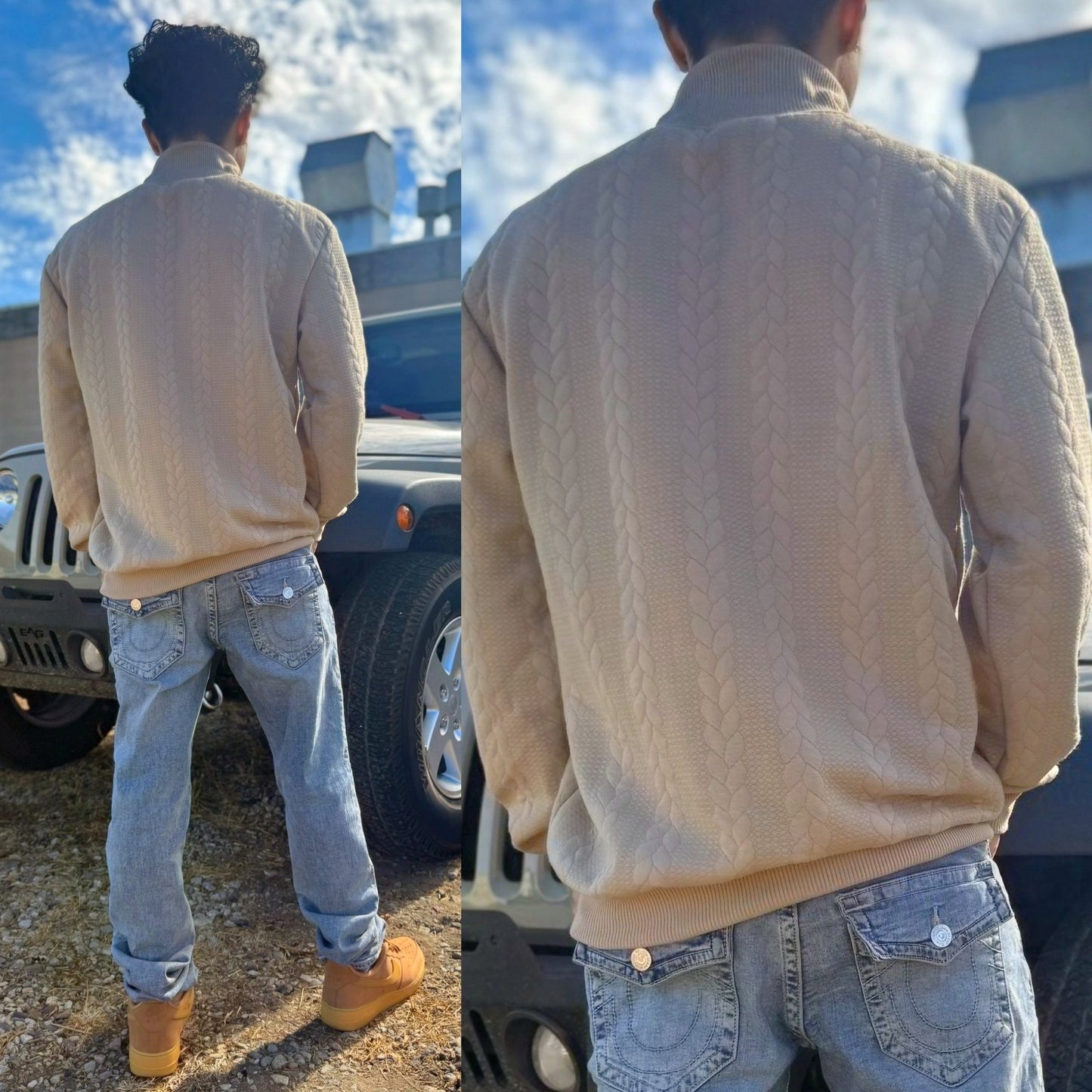 California Casual Sand Sweatshirt, Back Side