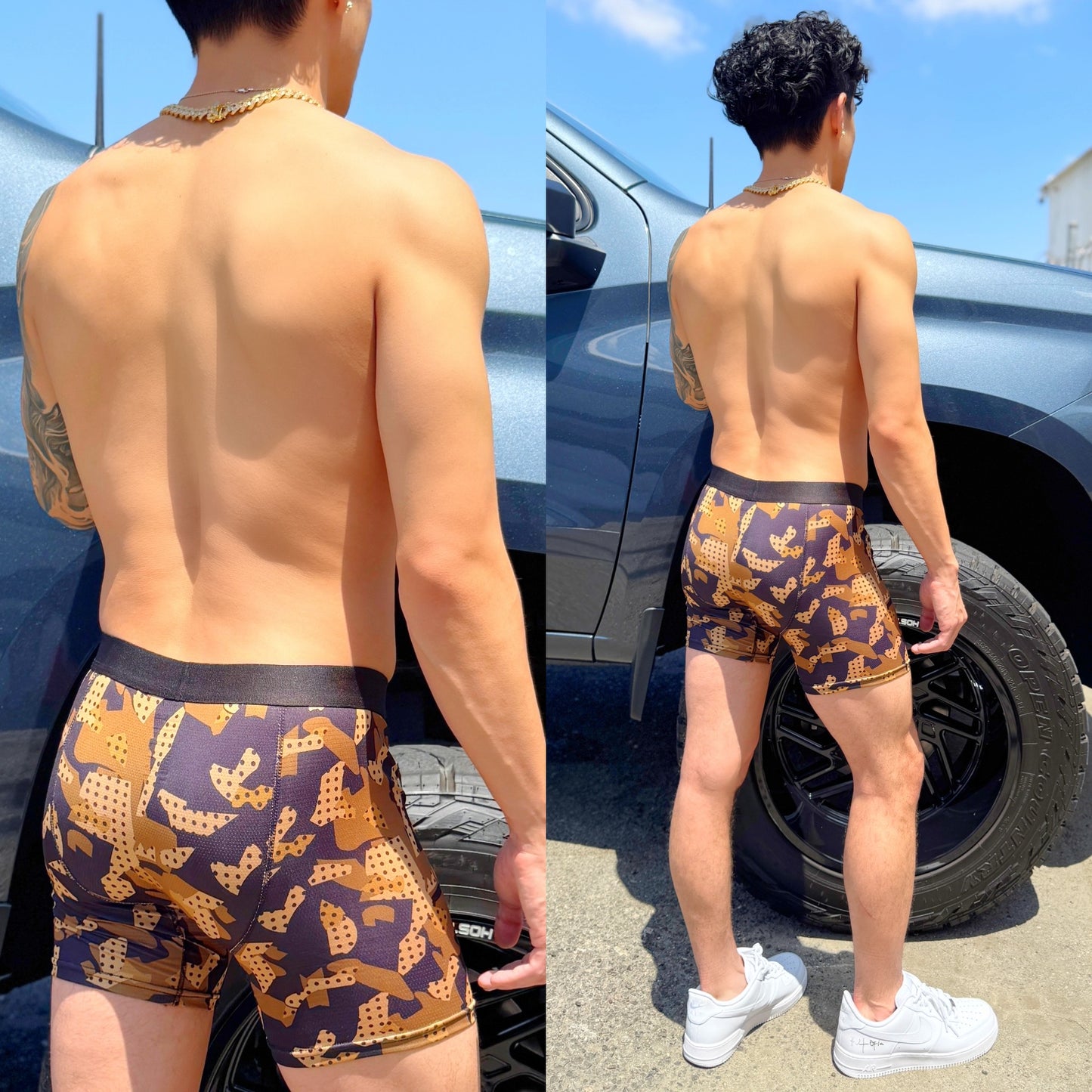 Gold Camo Boxer Briefs, back side
