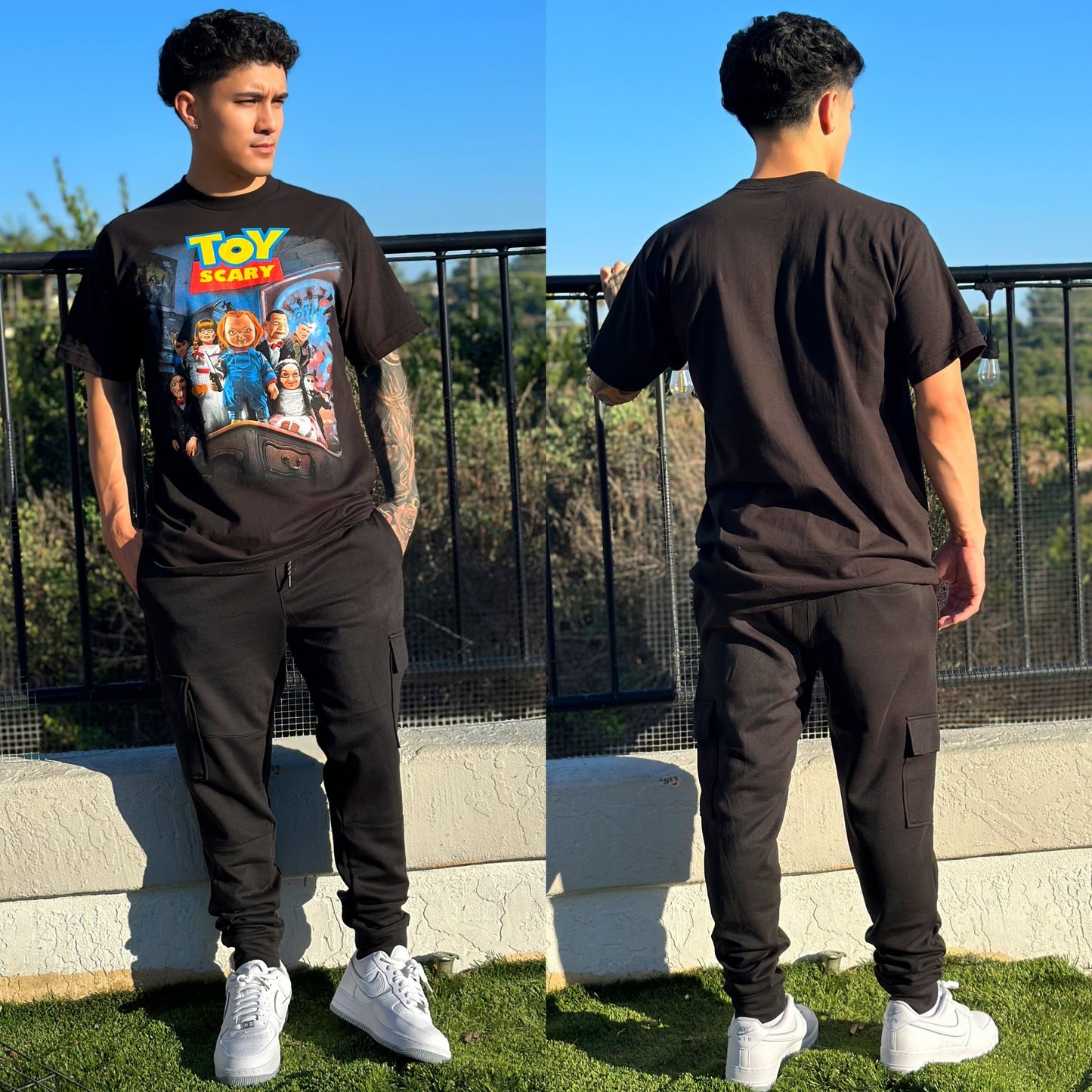FINAL SALE Toy Scary Graphic Tee Black Crew Neck T-Shirt