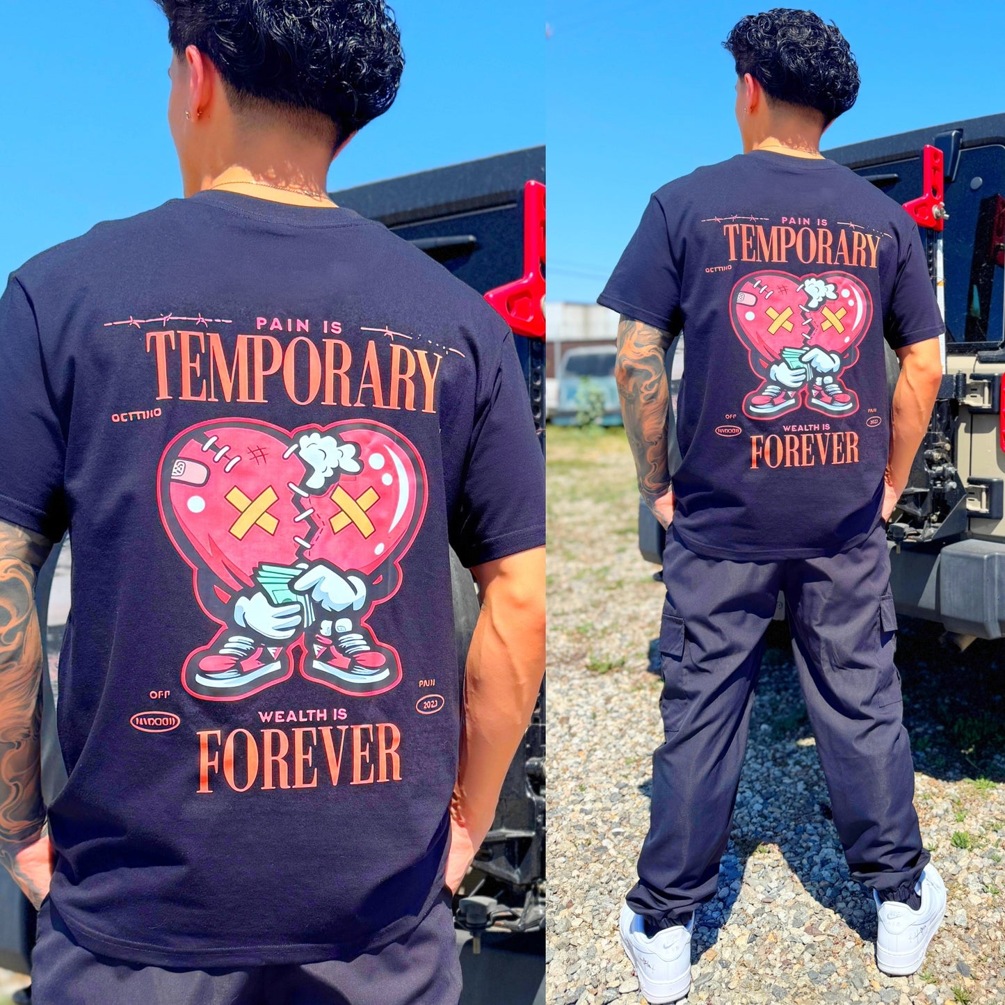 Black Heartbreaker Crew Neck T-Shirt, back side
