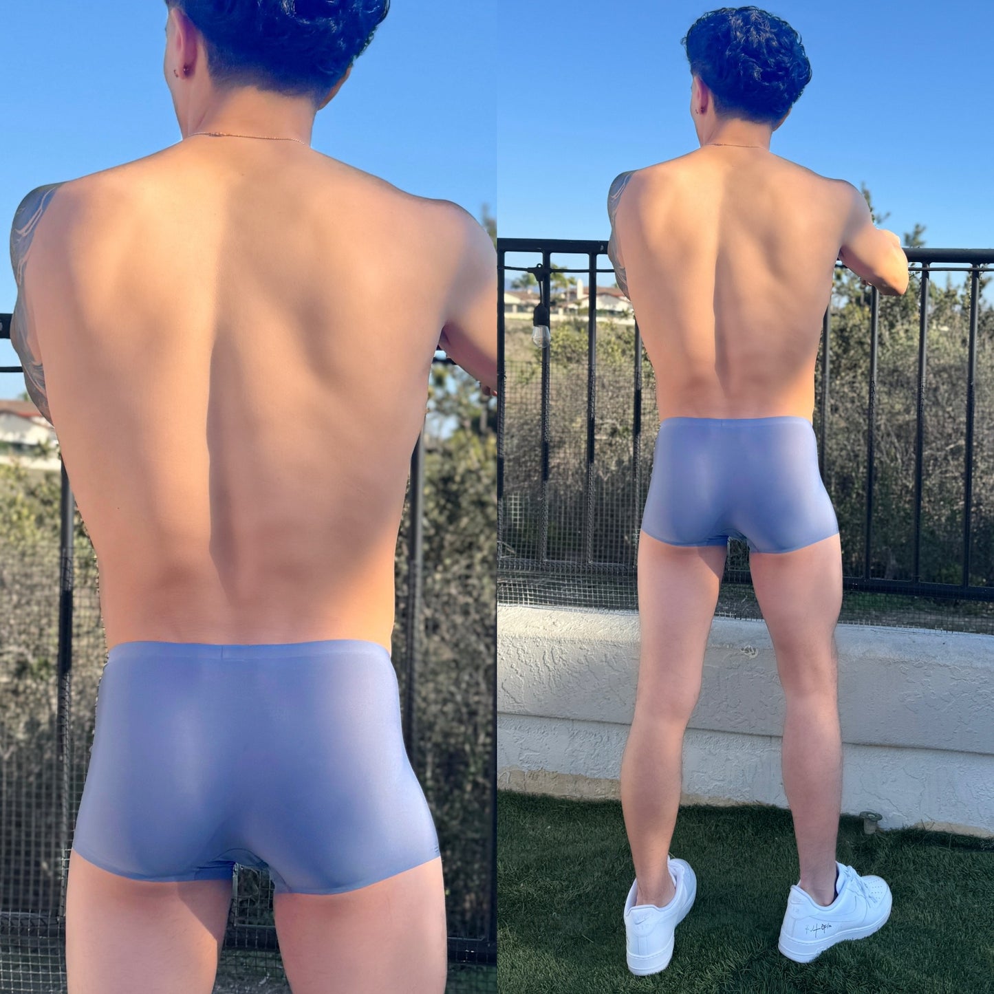 Gun Metal Gray Boxer Briefs, back side
