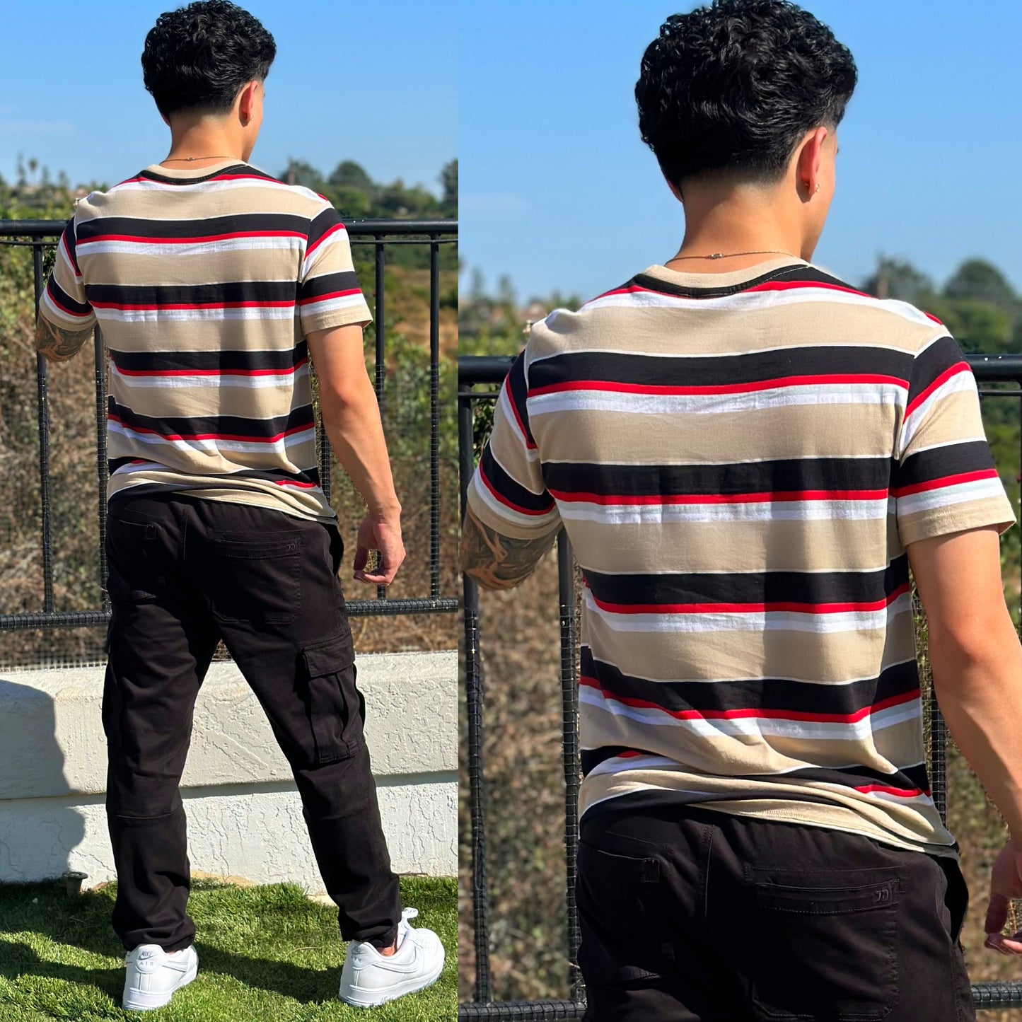 FINAL SALE Desert Dice 🎲 Stripped Crew Neck T-Shirt