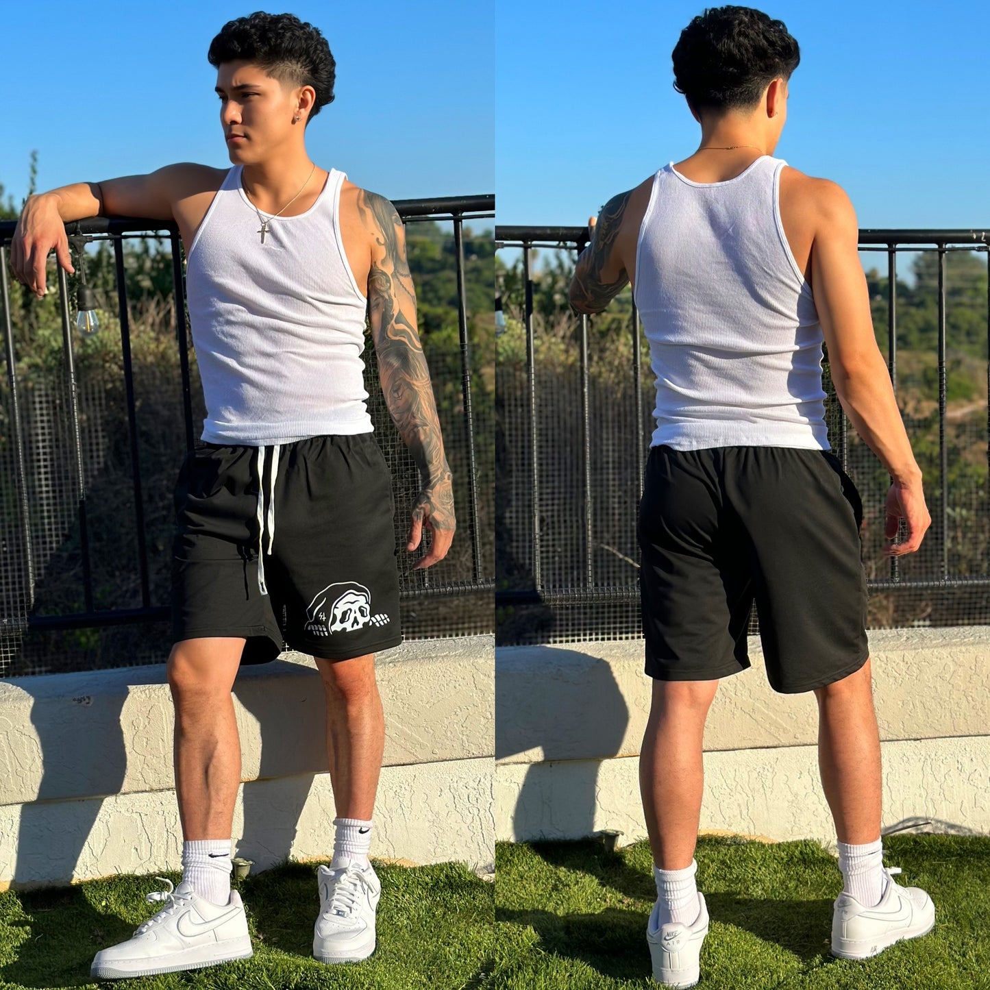 Black Grim Reaper Sweat Shorts π