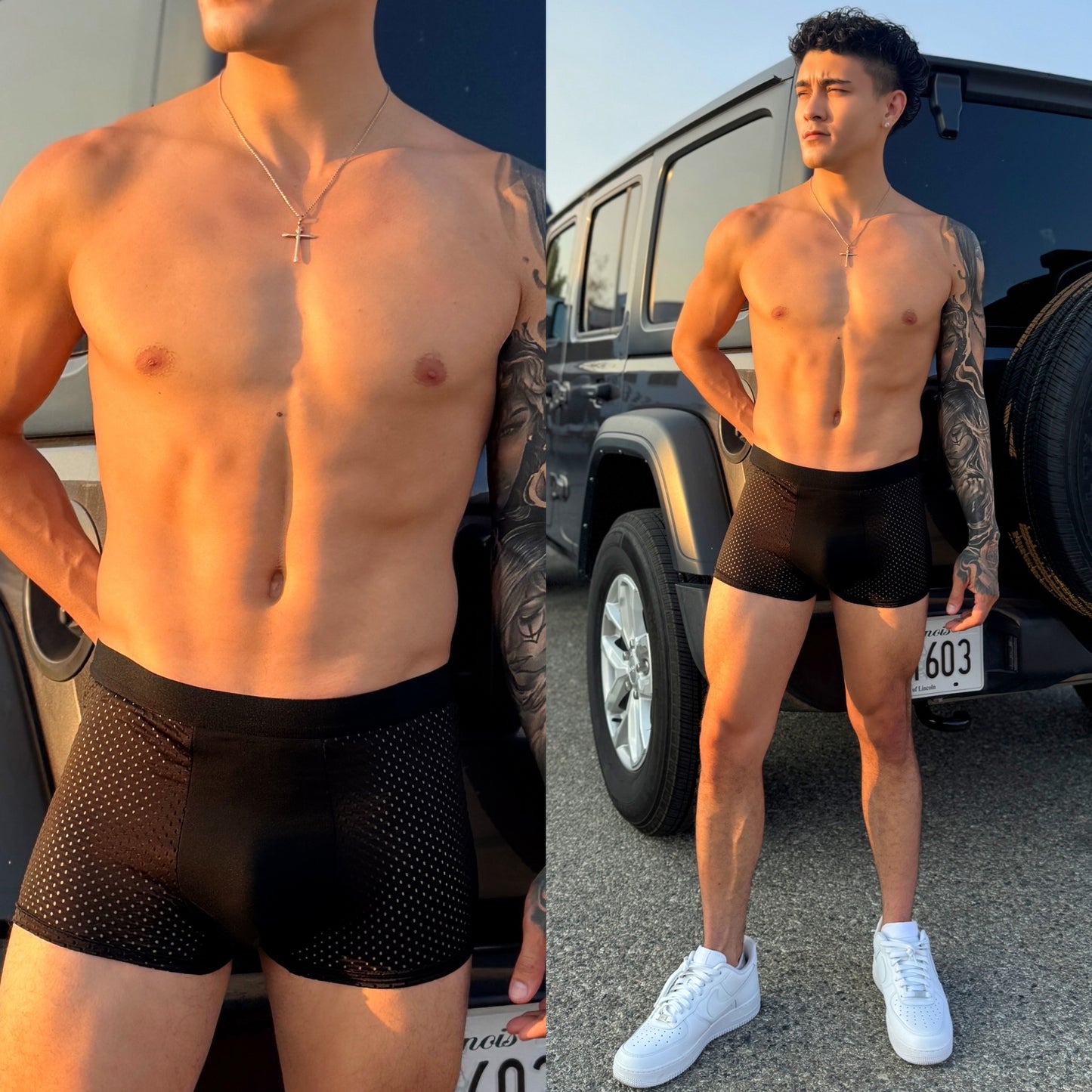 Black Mesh Boxer Briefs