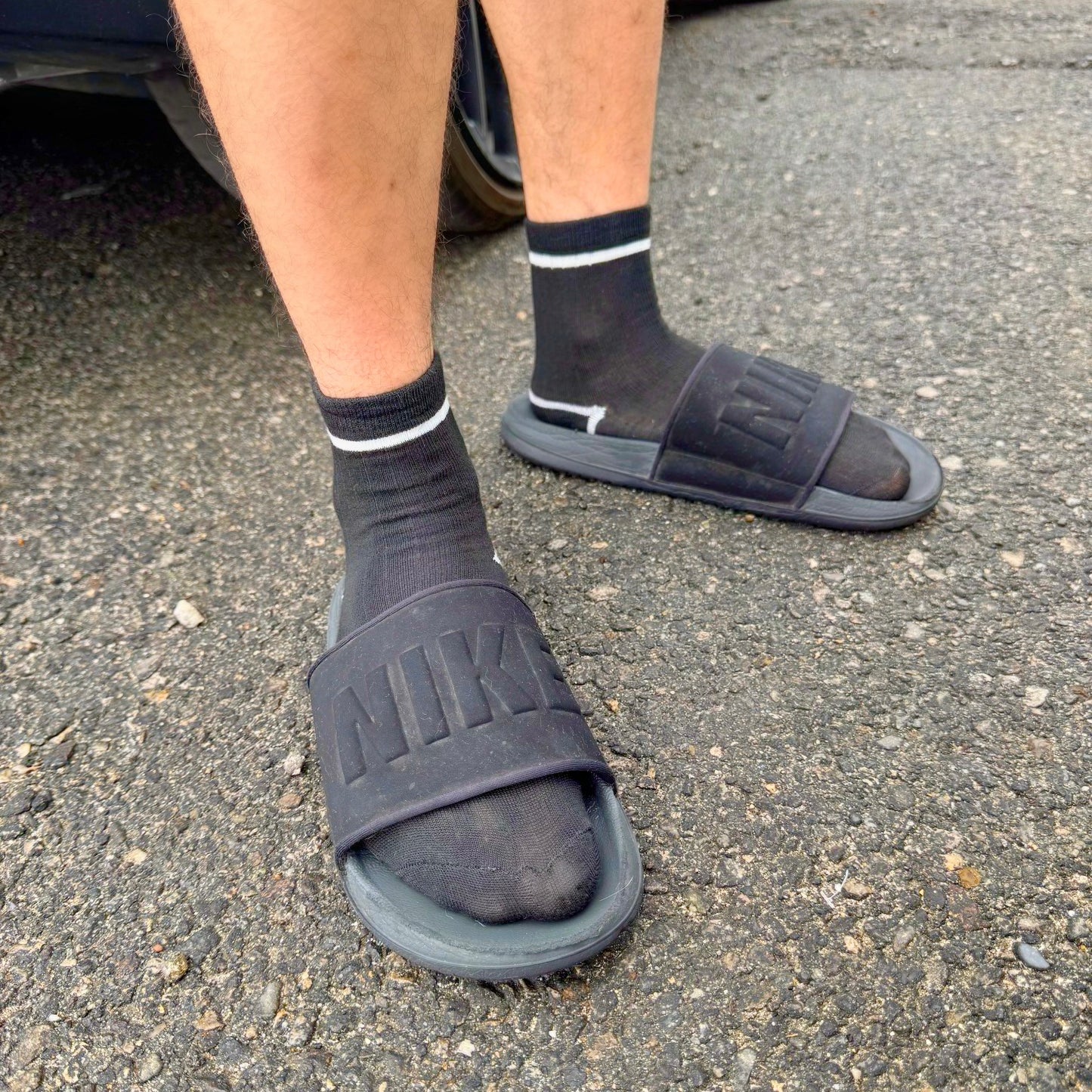 Cali Ninja Black Crew Socks, close-up