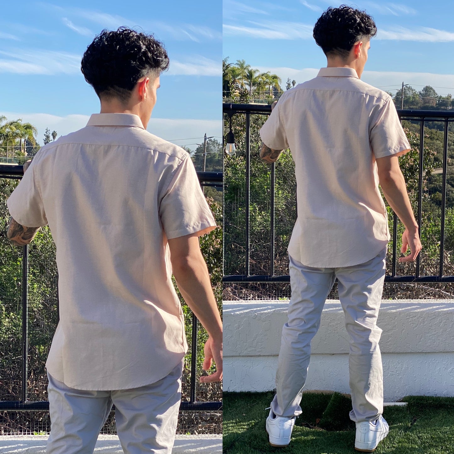 FINAL SALE Cali Crisp Khaki Button Up Shirt