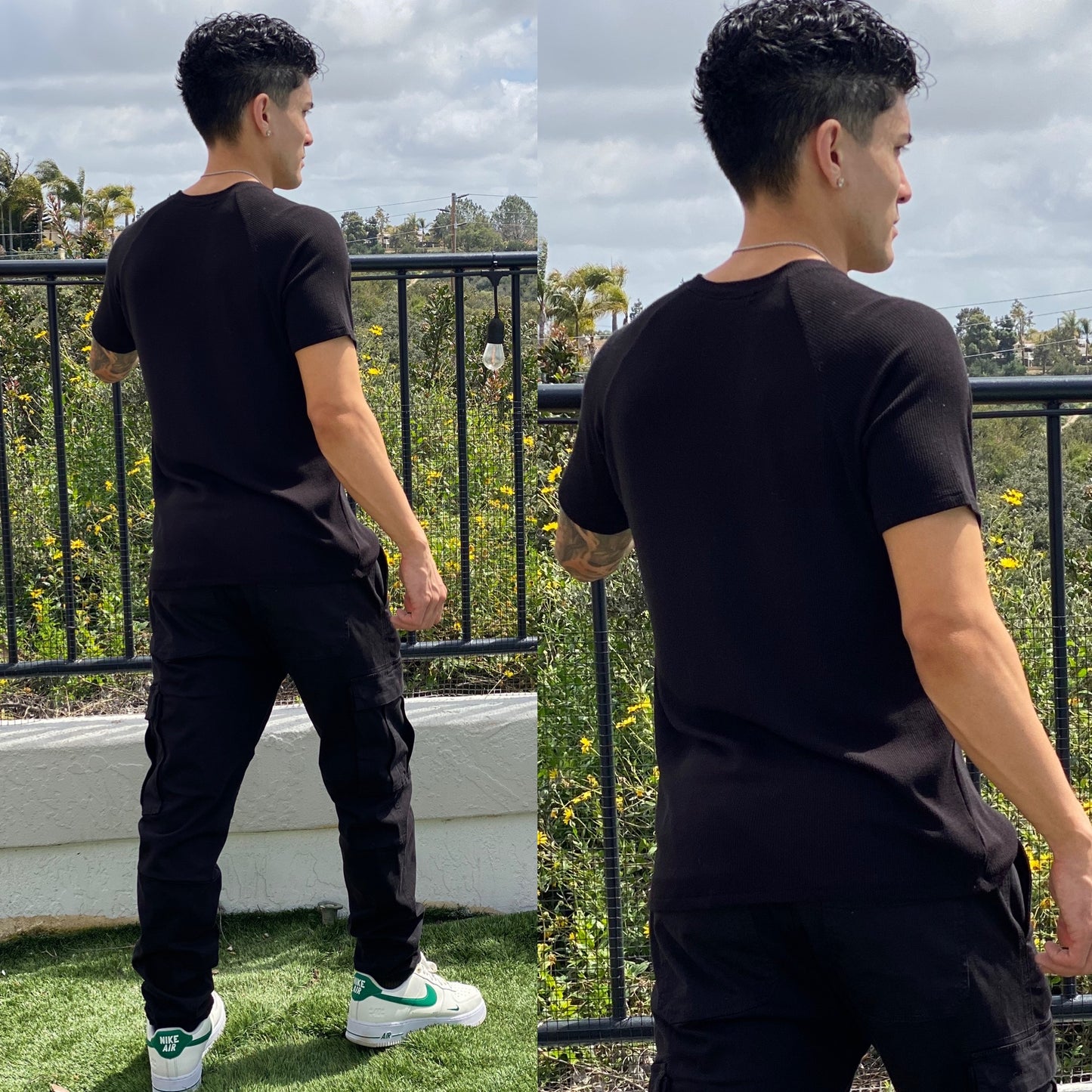 FINAL SALE LA Nights Black Rayon Henley Shirt, Made in the USA 🇺🇸