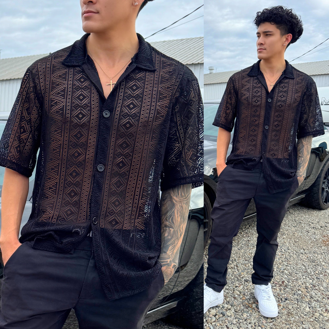 Sheer Confidence: Rock the Black Maverick Sheer Button-Up This Season