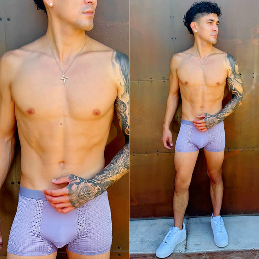 Smokey Lavender Mesh Boxer Briefs – Bold Breathability Meets Modern Comfort