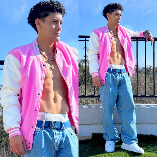 Pink Varsity Letterman Jacket
