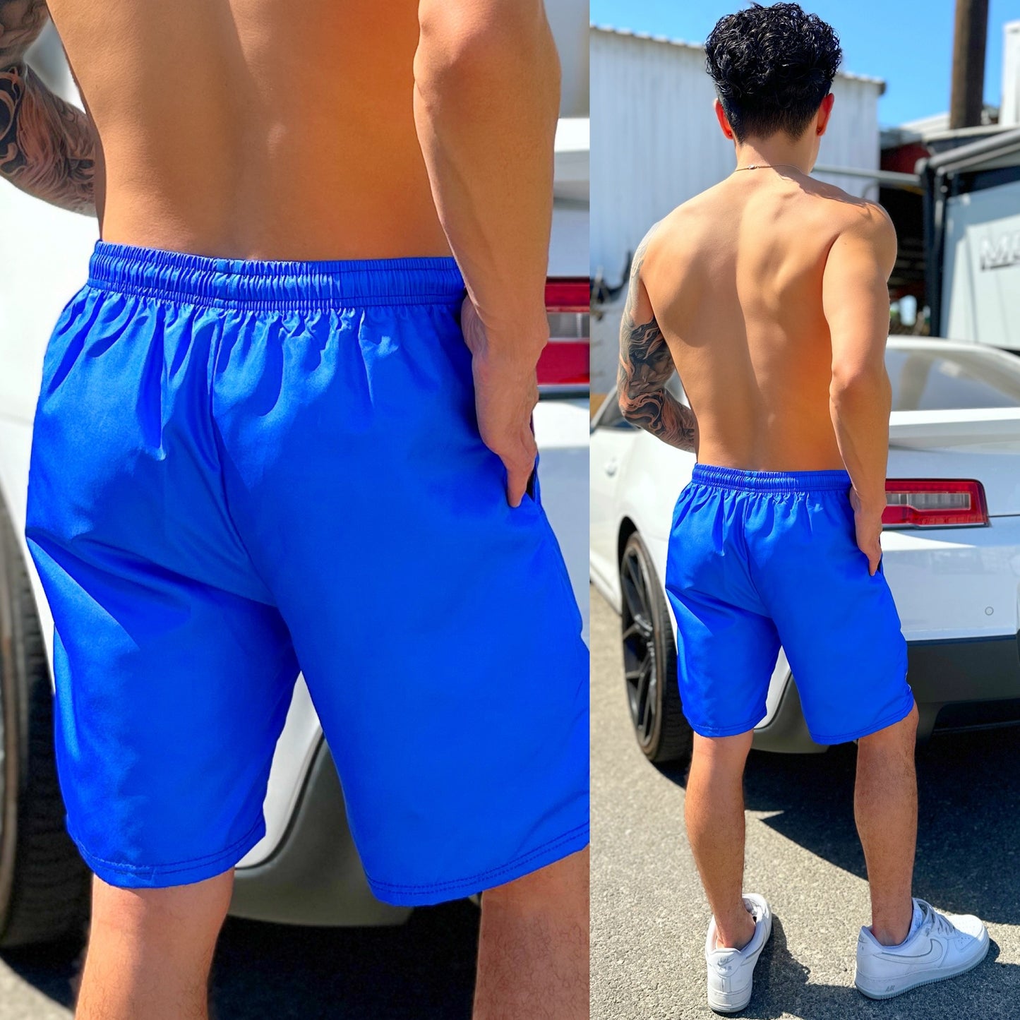 LA Dove of Peace Blue Shorts, Back Side Color