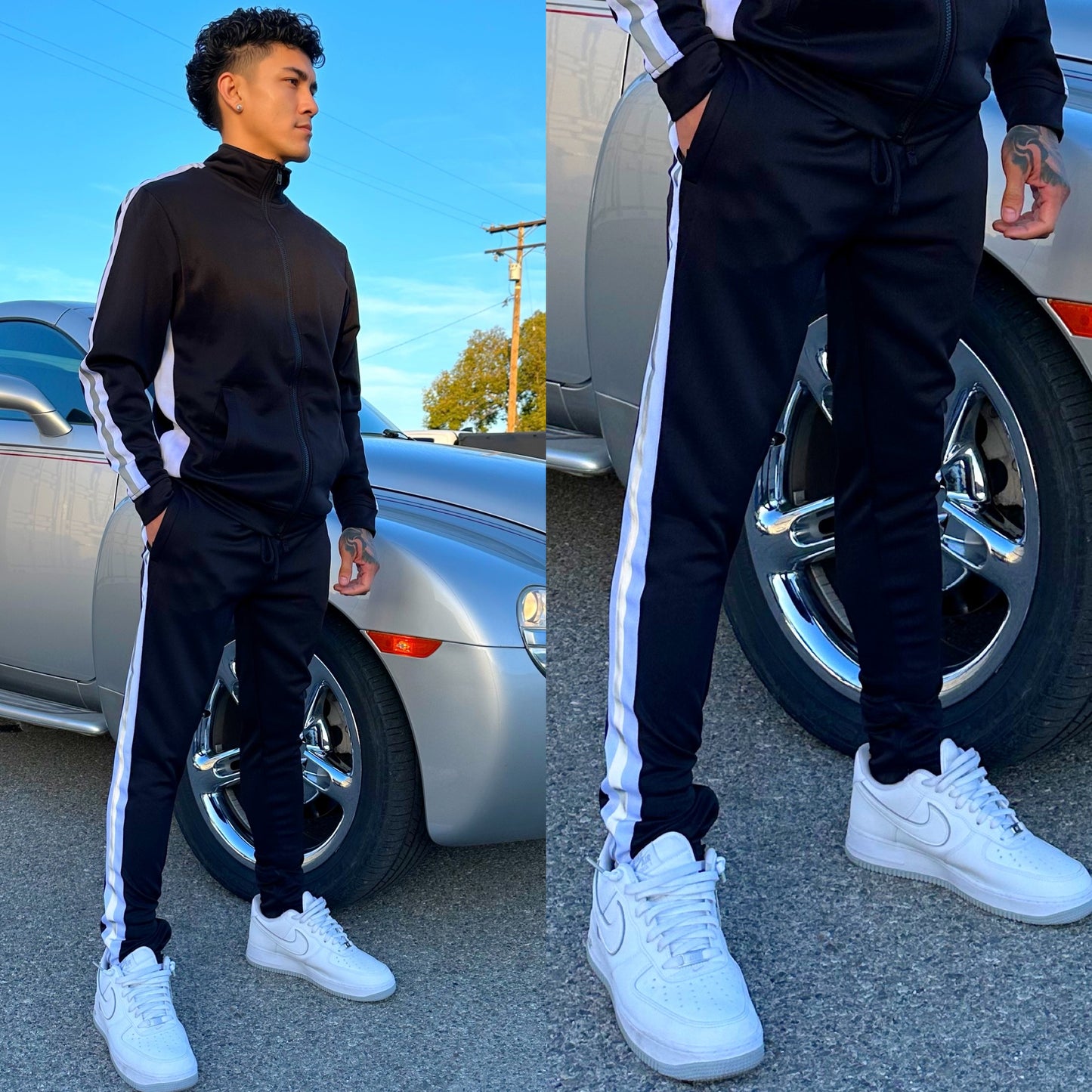 Black Cali Racer Sweatpants