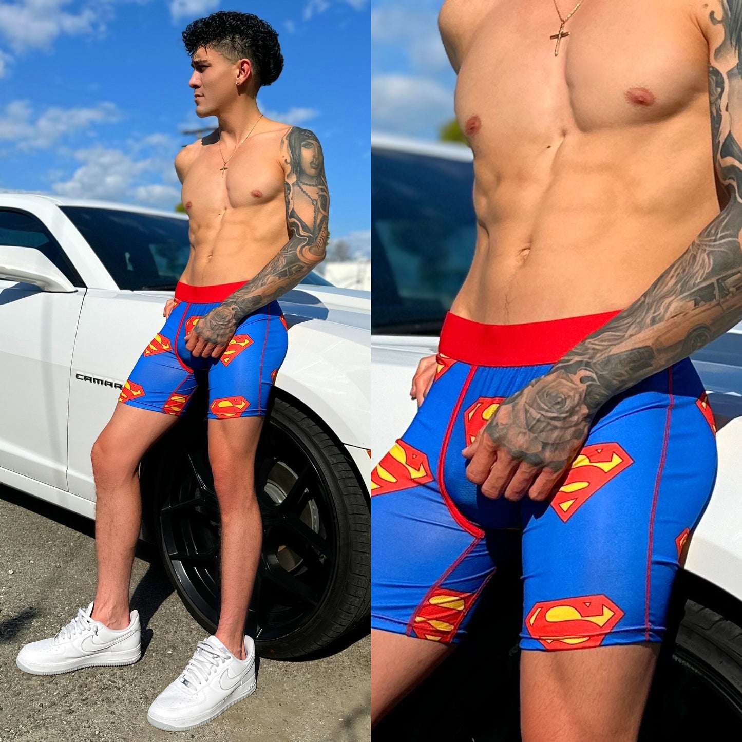 Red & Blue Superman Boxers, Front Side