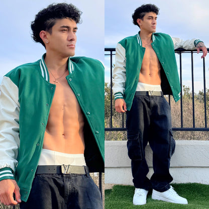 Green Varsity Letterman Jacket