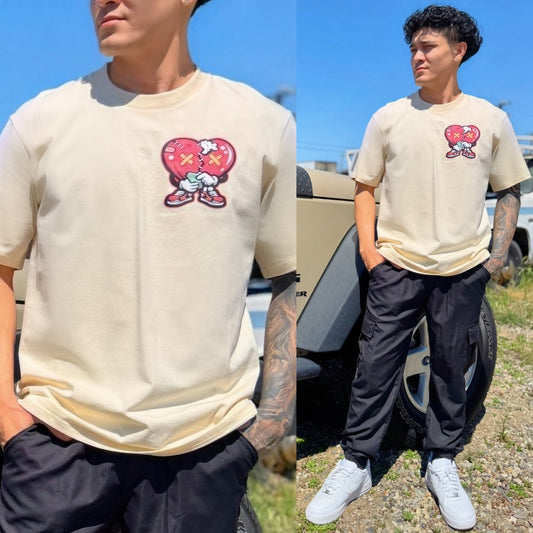 Cream Heartbreaker Crew Neck T-Shirt, color