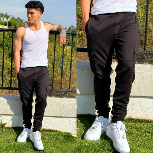 Black Cali Cargo Sweatpants