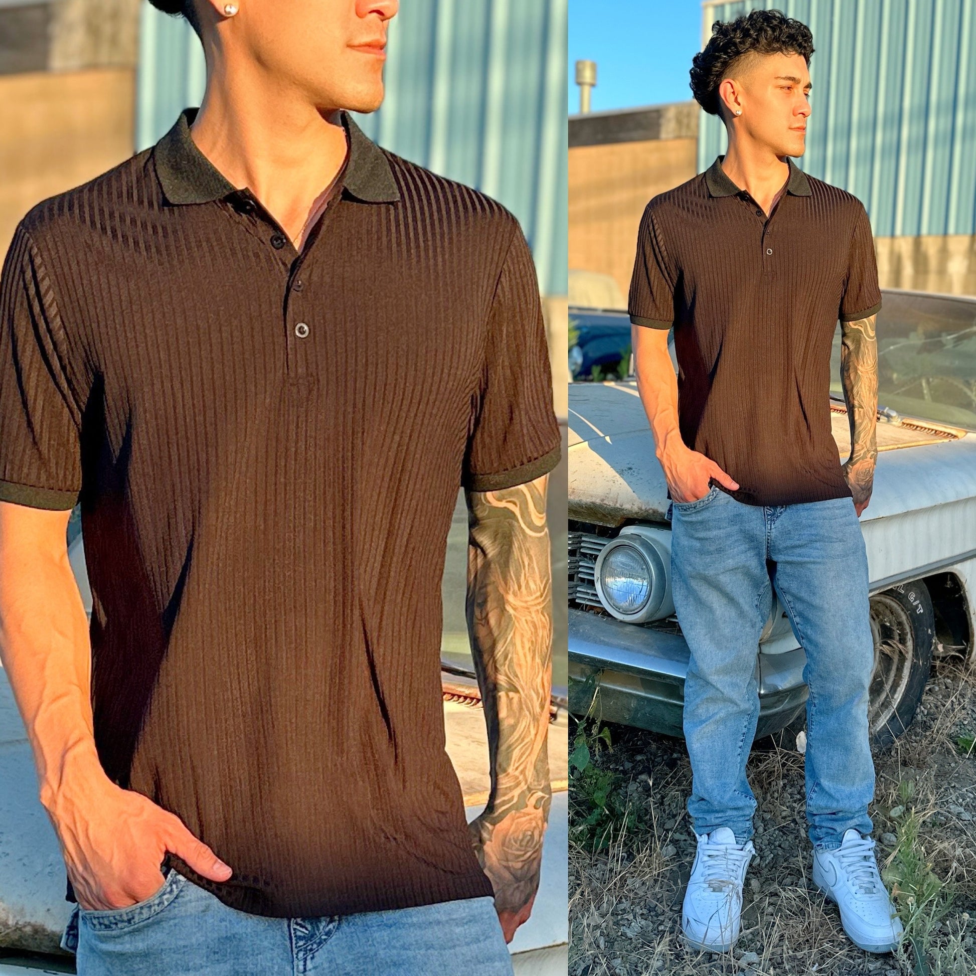 Urban Black Flex Polo Shirt , Front Side