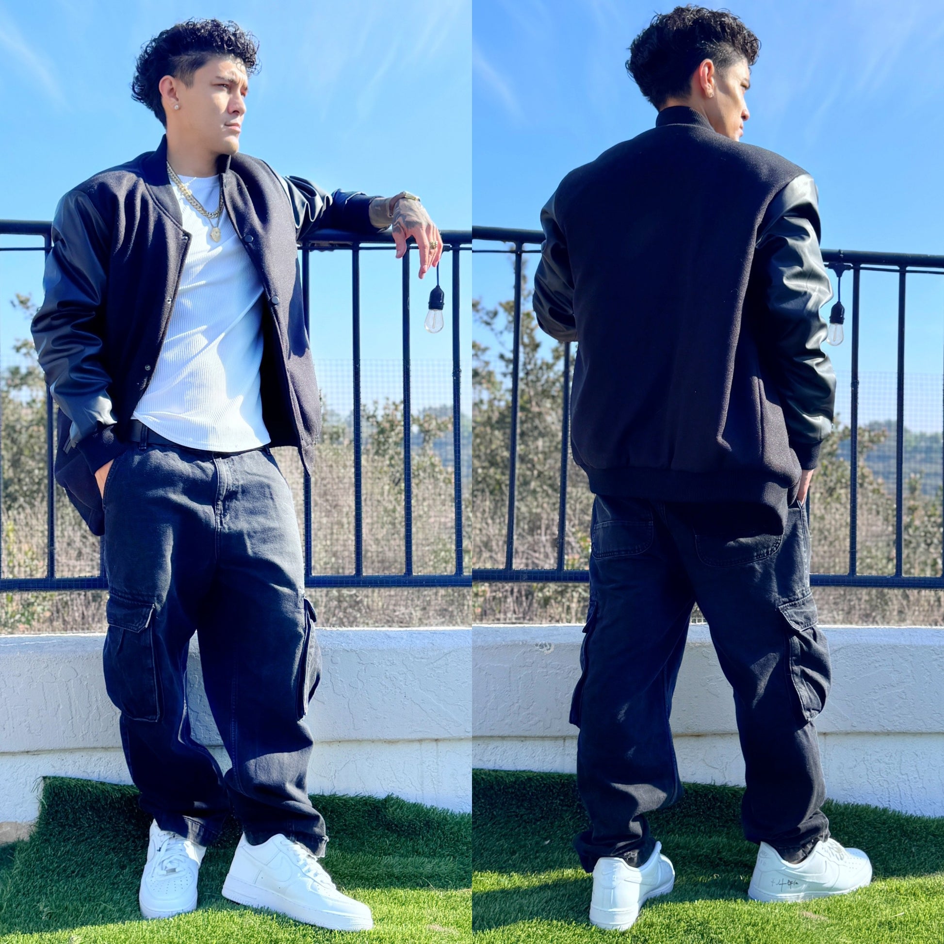 Black Varsity Letterman Jacket, color