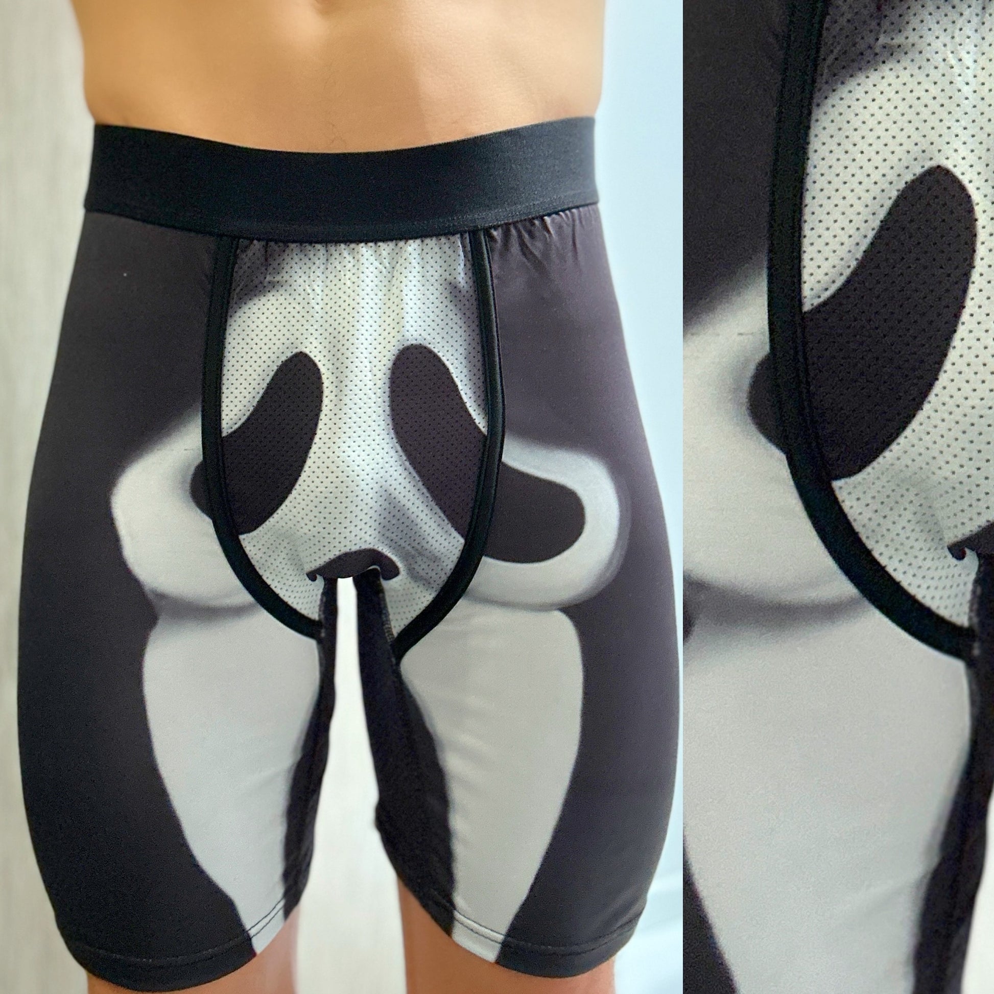 Black & White Scream Boxers, Front Side