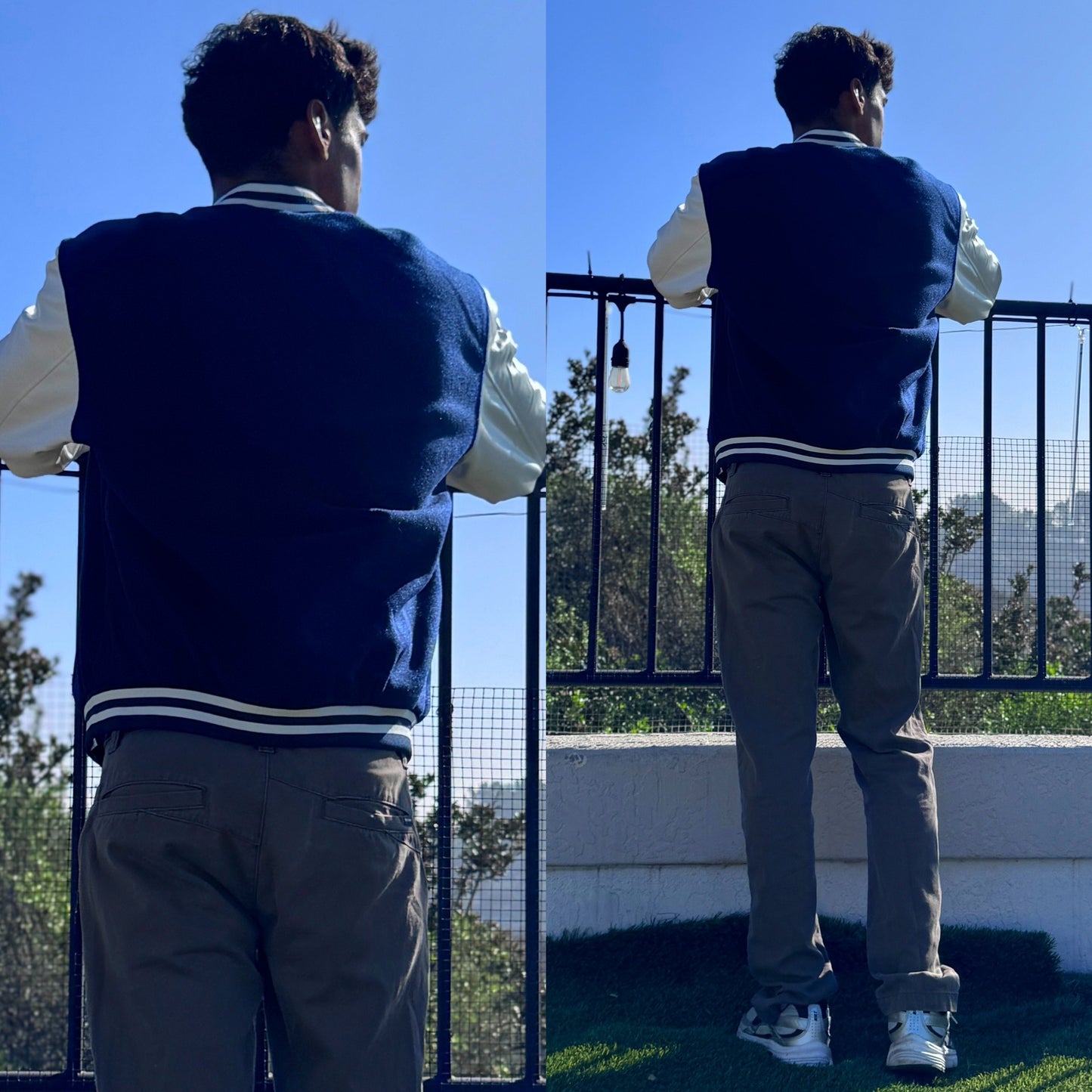 Dark Blue Varsity Letterman Jacket