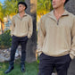 Sand Brown Quarter-Zip Sweatshirt