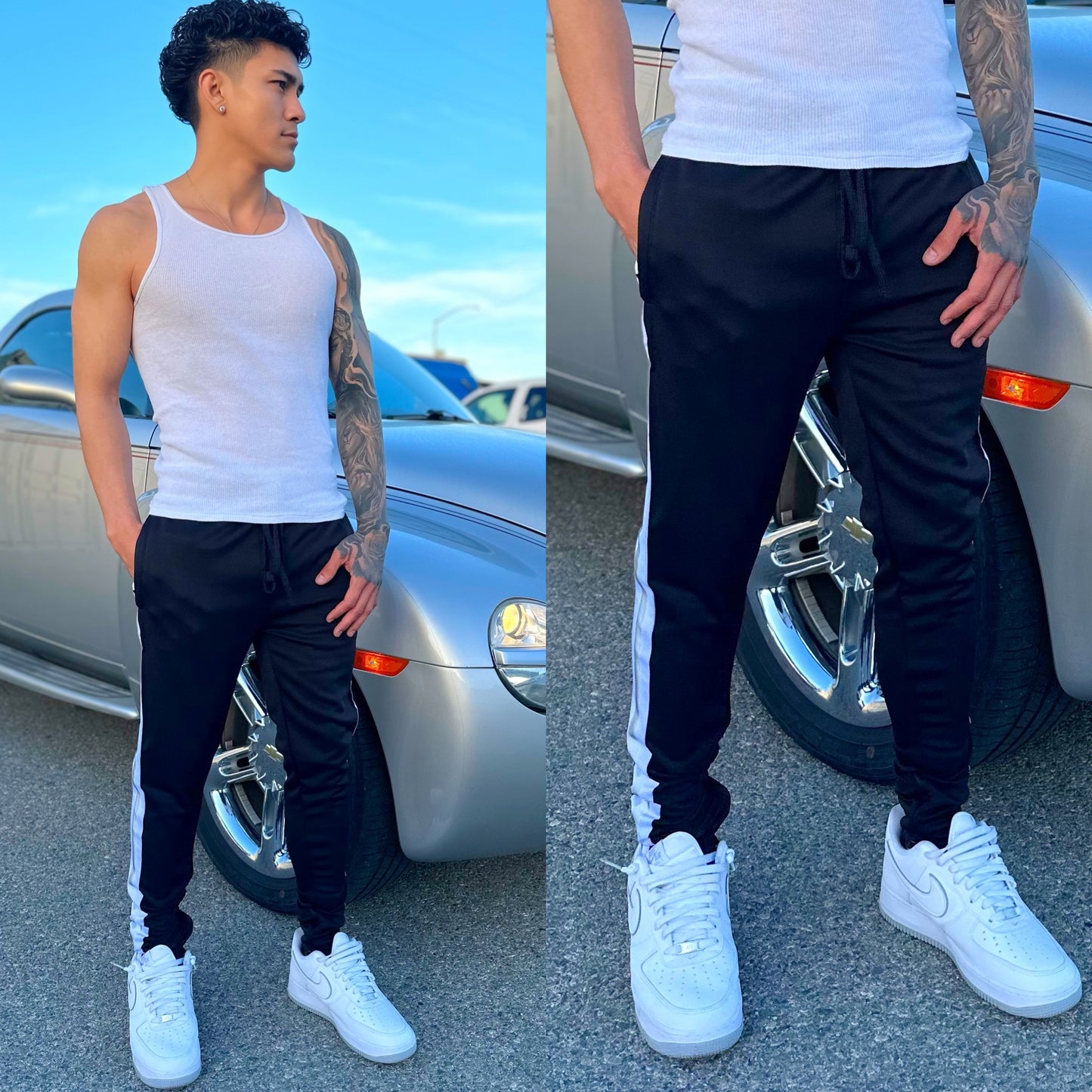 Black Cali Racer Sweatpants