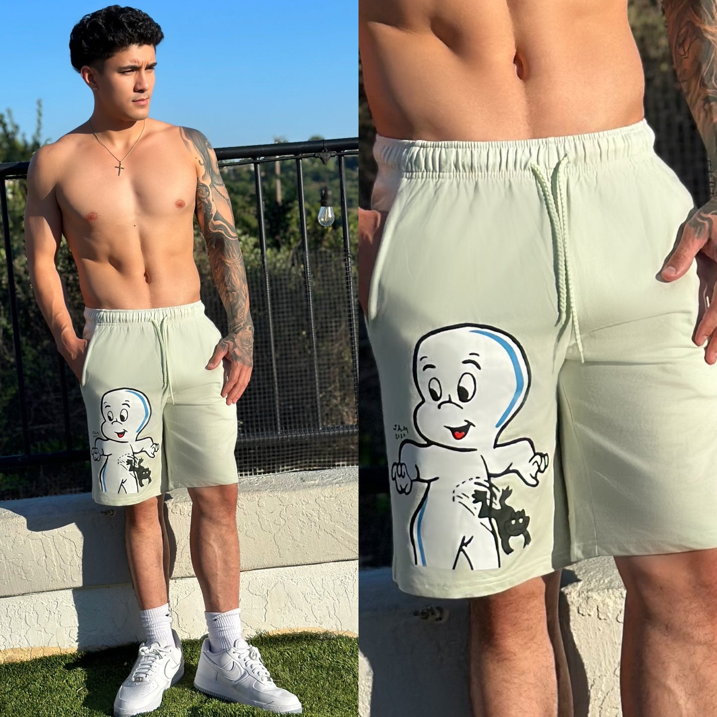 Casper's Aquamarine Sweat Shorts 👻