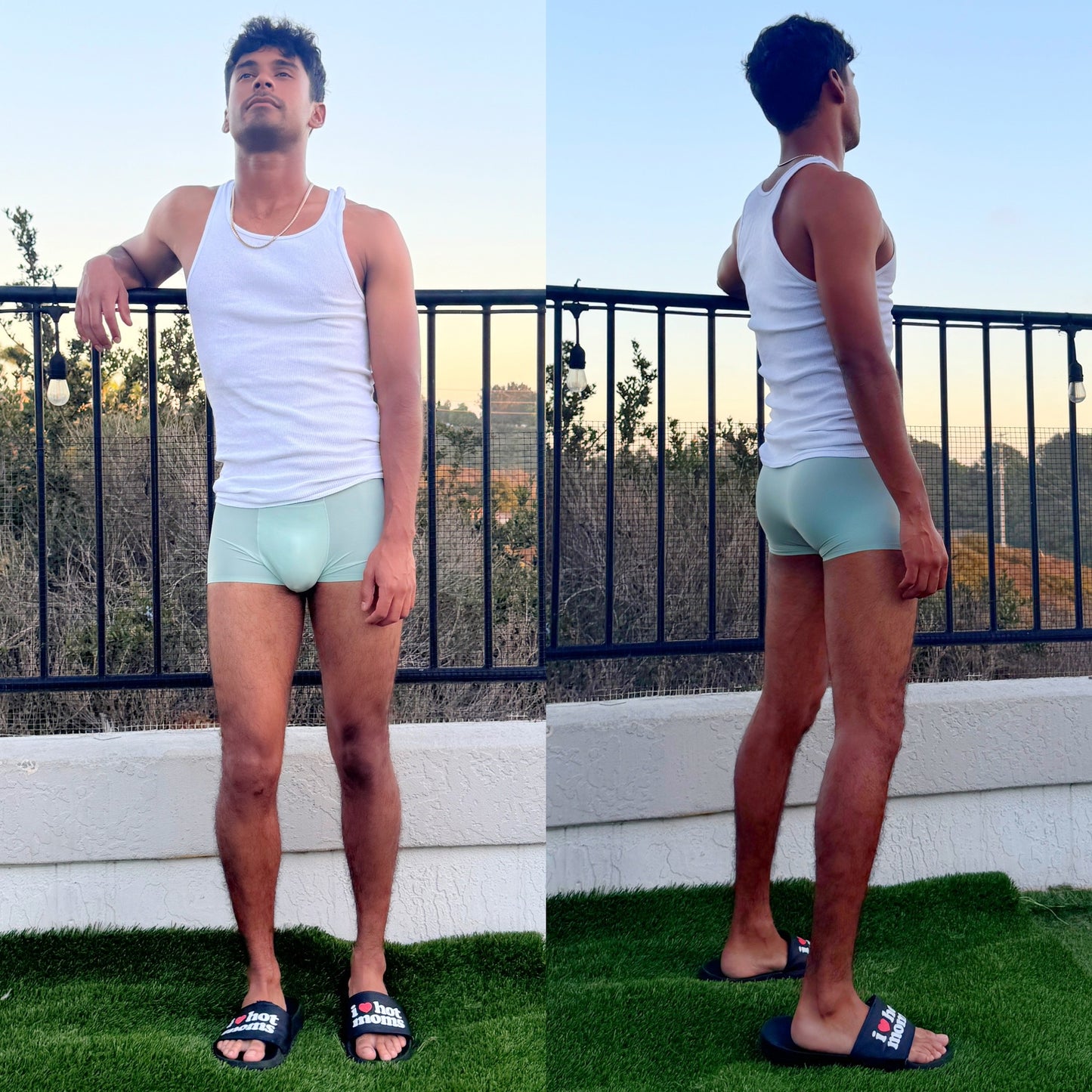 Lagoon Green Boxer Briefs, detail nico