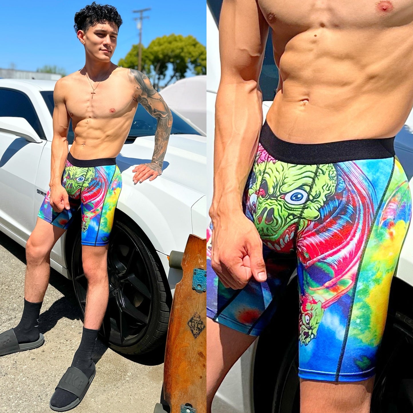 Tie Dye Zombie Boxers, Front Side Color